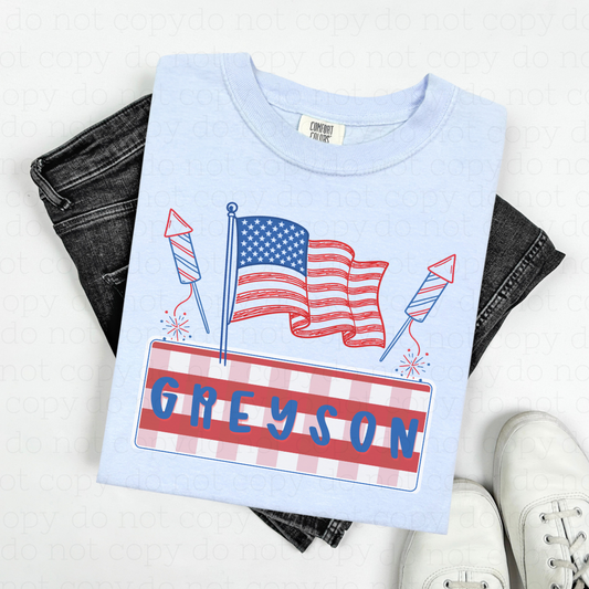 PATRIOTIC FIRECRACKERS - CUSTOM TRANSFER - Hectic Momma Printing