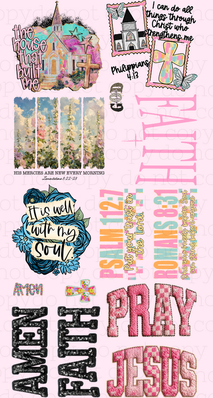 Built by Faith – Premade DTF Gang Sheet | Ready to Press DTF Transfers