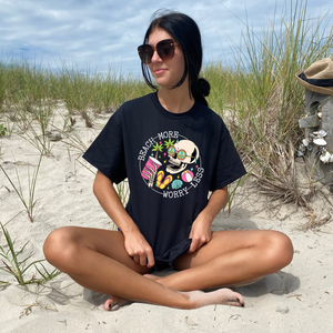 Beach More, Worry Less - white DTF Transfer
