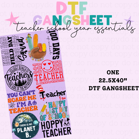 TEACHER'S SCHOOL YEAR ESSENTIALS *2* - 40" - PREMADE DTF GANG SHEET