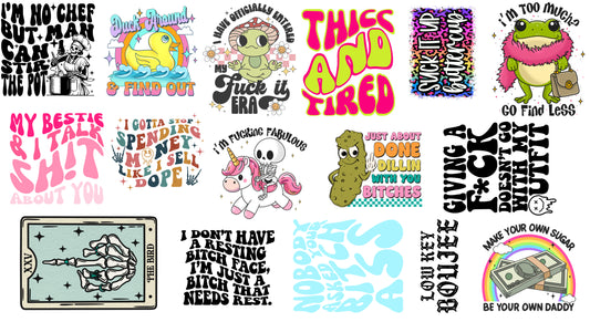 Spicy Momma UV DTF premade gang sheet