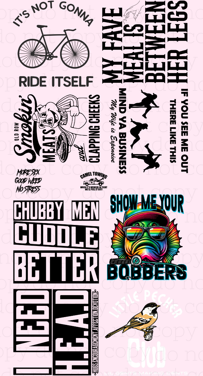 Sarcastic Quote Premade DTF Gang Sheet | Ready to Press - Hectic Momma Printing