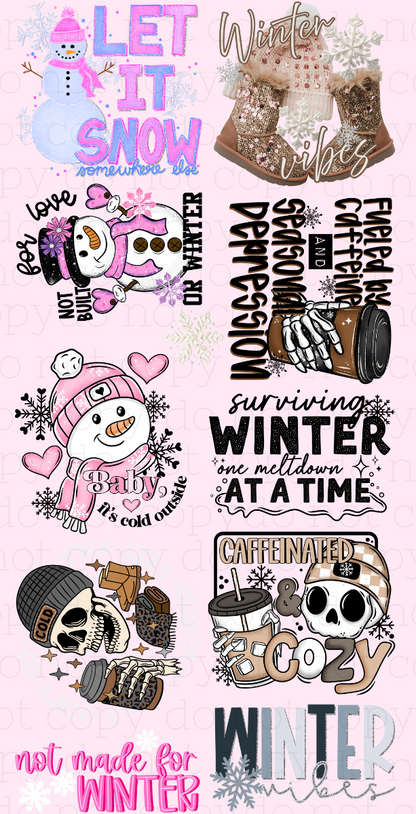 Winter – Premade DTF Gang Sheet | Ready to Press DTF Transfers