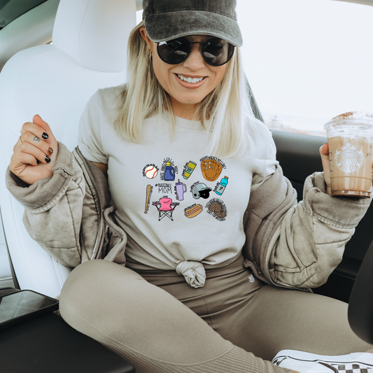 baseball mom collage dtf transfer