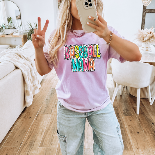 Baseball Mama Dots dtf transfer