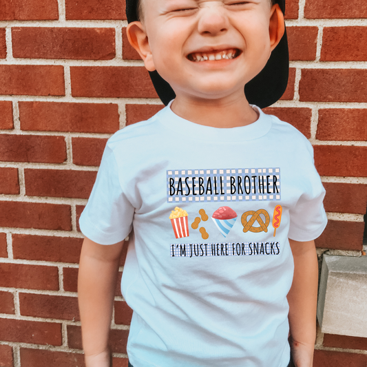 baseball brother just here for the snacks dtf transfer