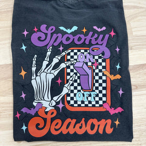 Spooky Season ON on Dark Background DTF