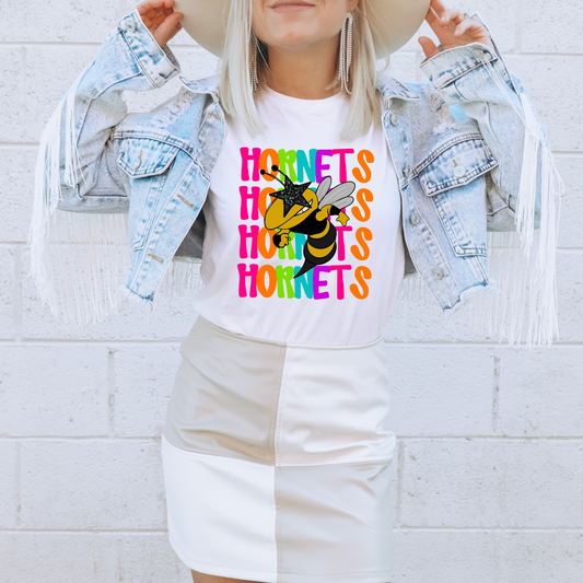 neon school spirit hornets dtf transfer