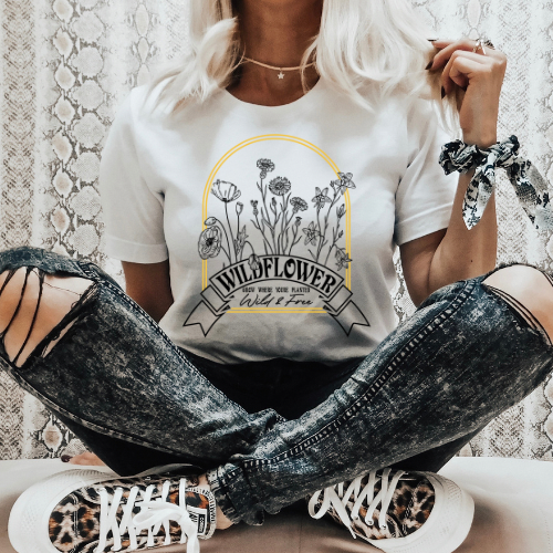 Wild Flower- Yellow - Hectic Momma Printing