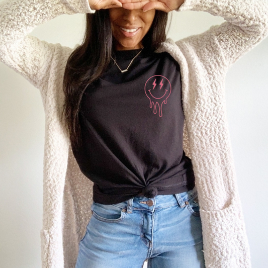 Smiley - Dark Pink - Hectic Momma Printing