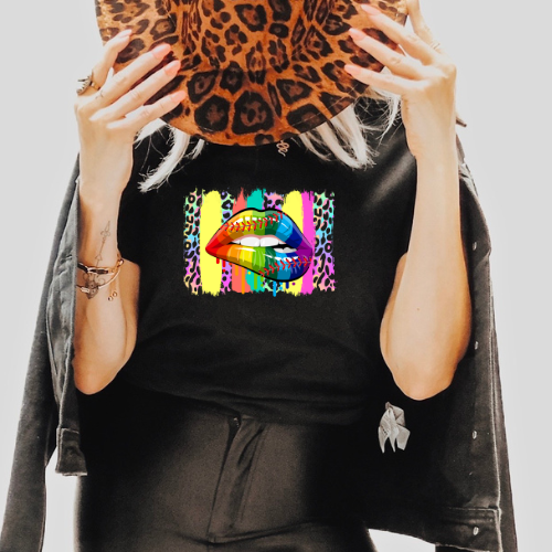 baseball lips dtf transfer