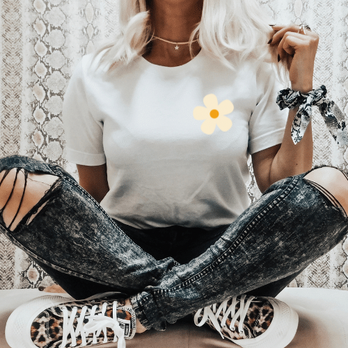 BUY MYSELF FLOWERS POCKET- DTF TRANSFER - Hectic Momma Printing