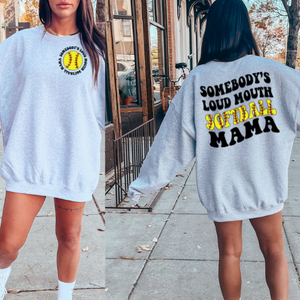 somebody loud mouth softball mama with pocket dtf transfer