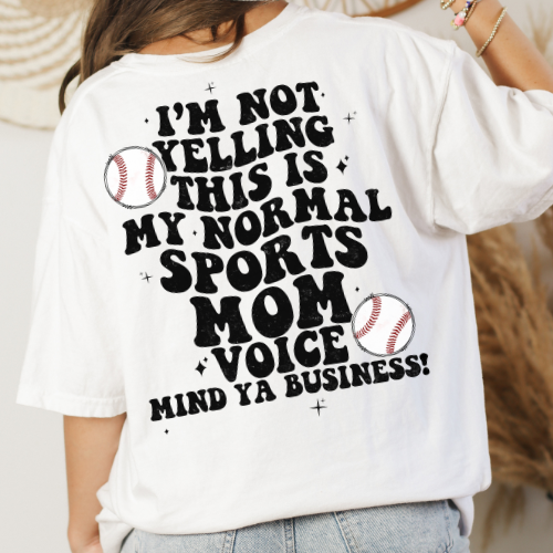 SPORTS MOM VOICE BASEBALL TRANSFER - Hectic Momma Printing